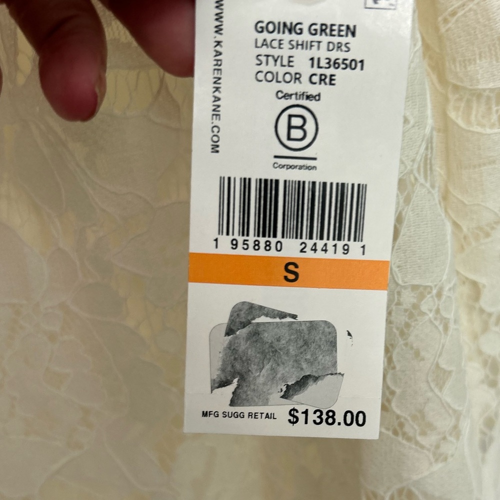 New Karen Kane Elegant Cream Lace Shift Dress - Picture 10 of 13